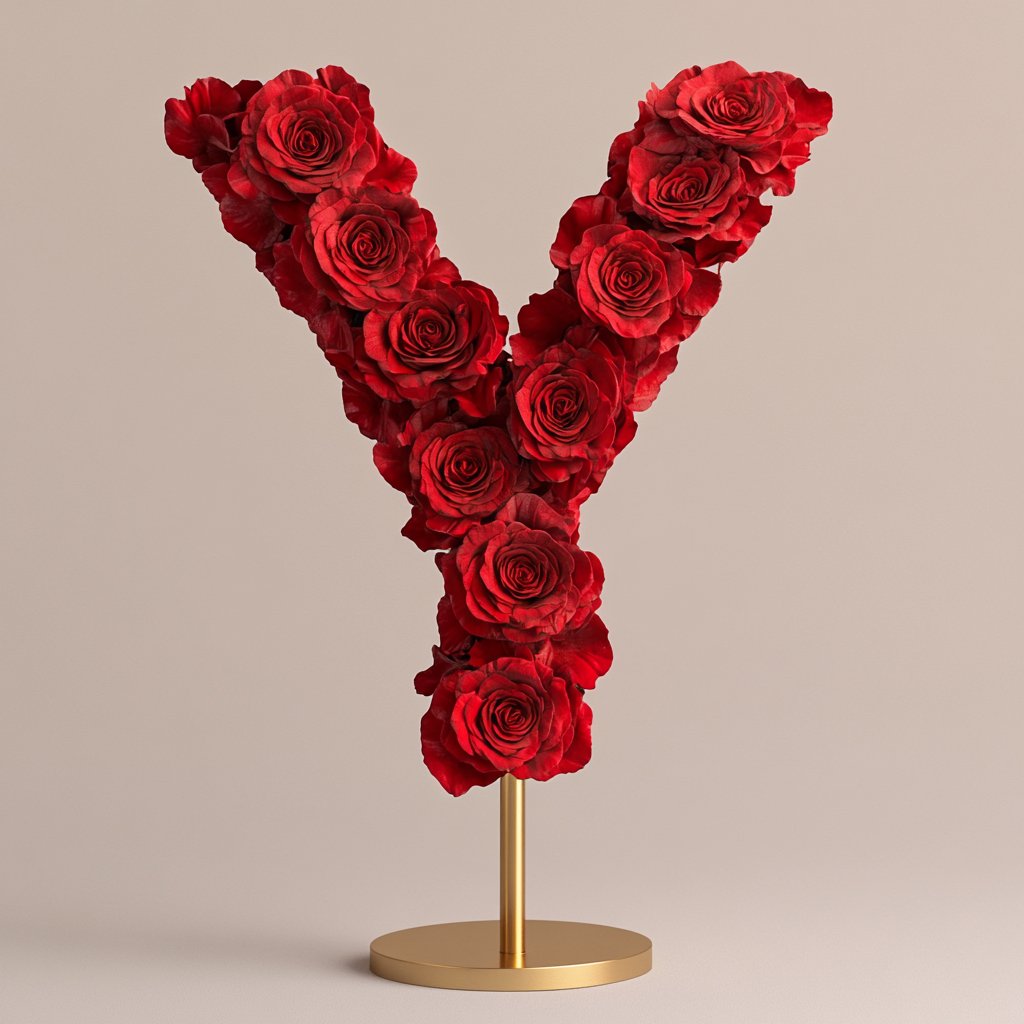 Yale Red Rose Letter Y Lamp - Imaginary Worlds