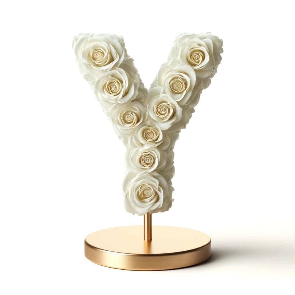 Yale White Rose Letter Y Lamp - Imaginary Worlds