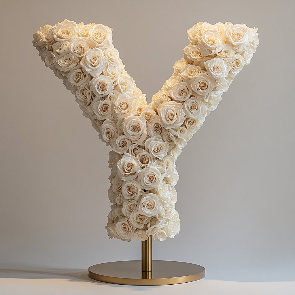 Yale White Rose Letter Y Lamp - Imaginary Worlds