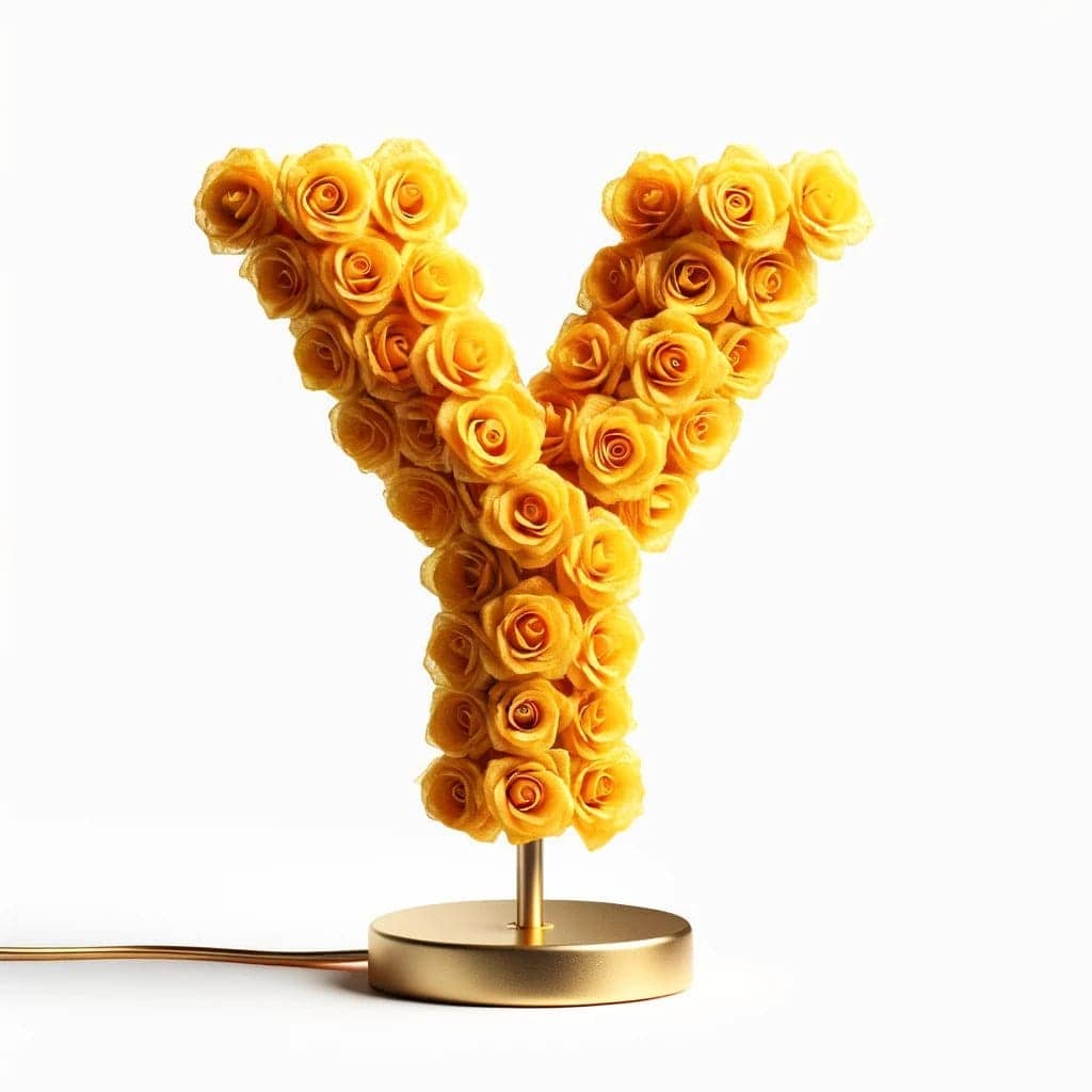 Yale Yellow Rose Letter Y Lamp - Imaginary Worlds