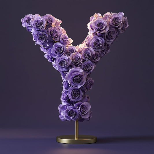 Yara Purple Rose Letter Y Lamp - Imaginary Worlds