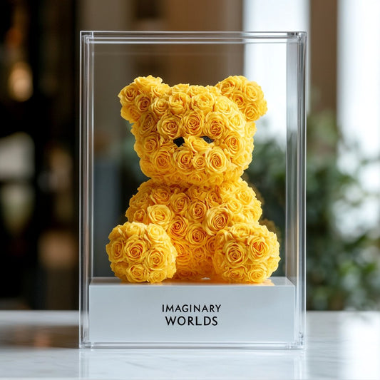 Yellow Preserved Rose Bear - Imaginary Worlds