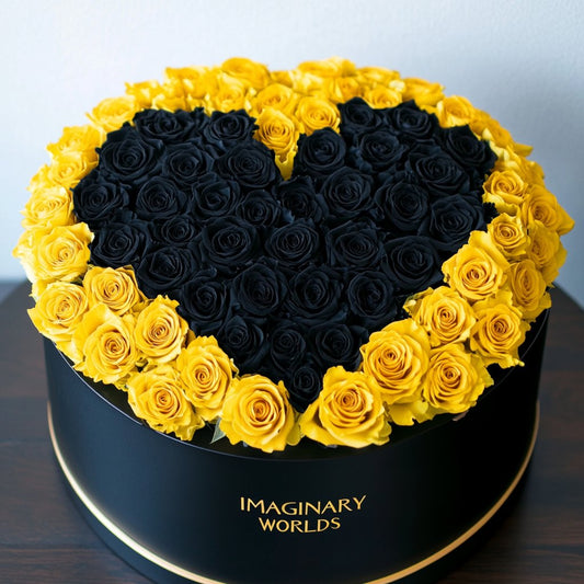 Yellow Ramo Buchon with Black Rose Heart - Imaginary Worlds