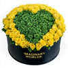 Yellow Ramo Buchon with Green Rose Heart - Imaginary Worlds