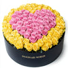 Yellow Ramo Buchon with Pink Rose Heart - Imaginary Worlds