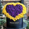 Yellow Ramo Buchon with Purple Rose Heart - Imaginary Worlds