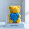 Yellow Rose Bear with Blue Roses Heart - Imaginary Worlds