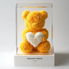 Yellow Rose Bear with White Roses Heart - Imaginary Worlds