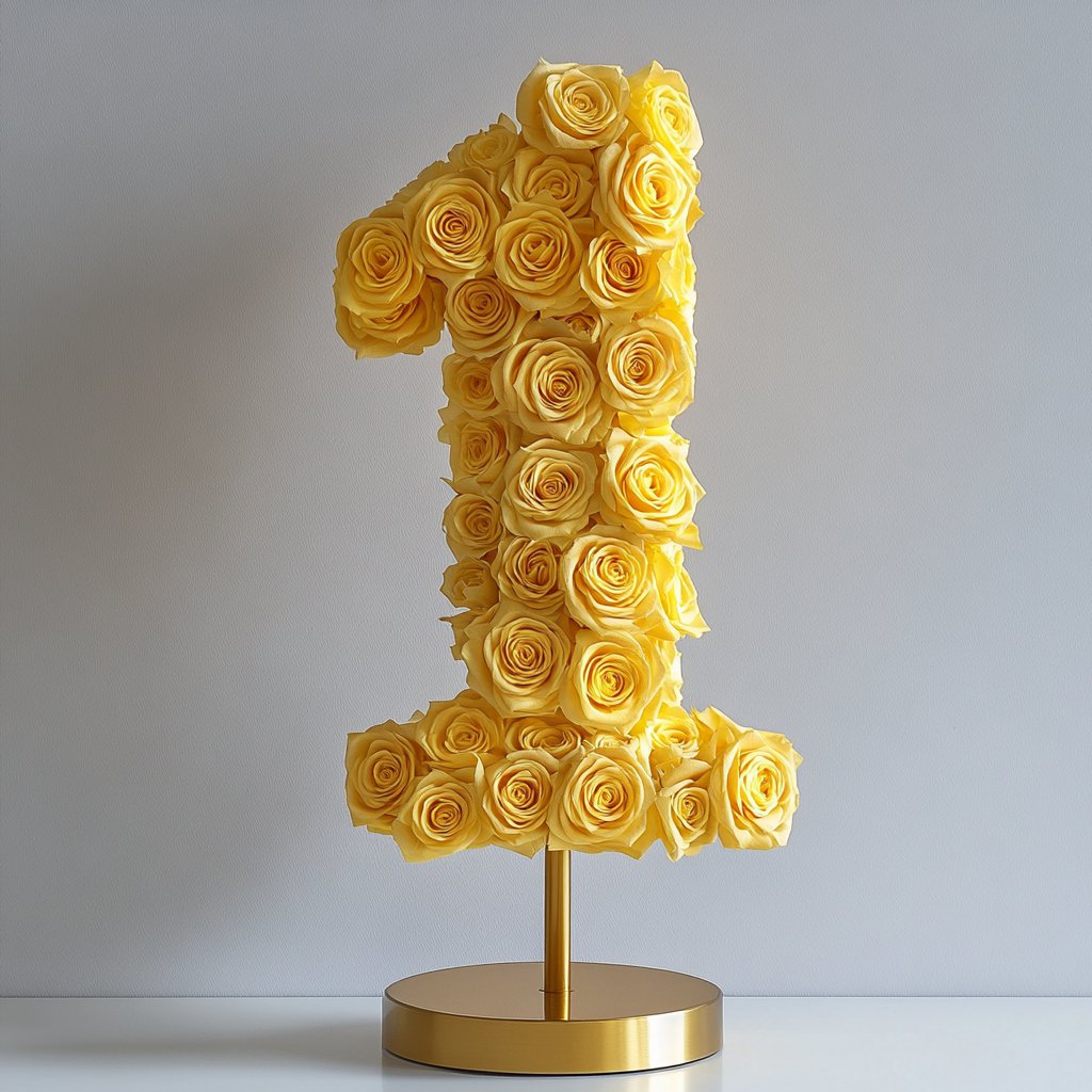 Yellow Rose Eternal Number 1 Lamp - Imaginary Worlds