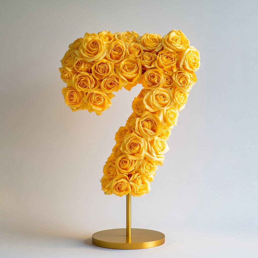 Yellow Rose Eternal Number 7 Lamp - Imaginary Worlds