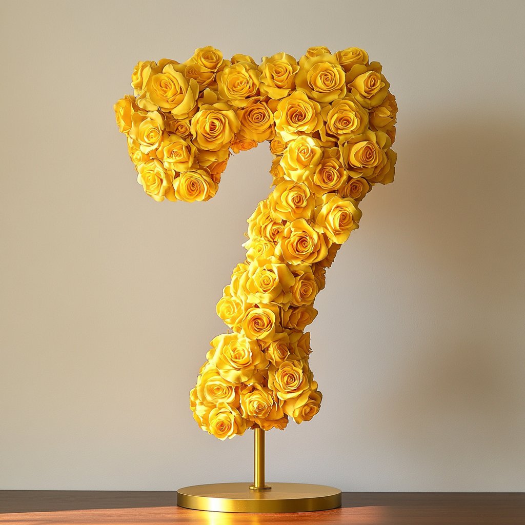 Yellow Rose Eternal Number 7 Lamp - Imaginary Worlds