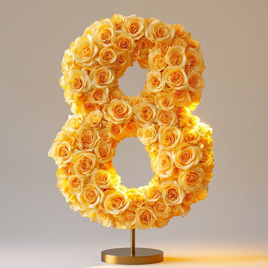 Yellow Rose Eternal Number 8 Lamp - Imaginary Worlds