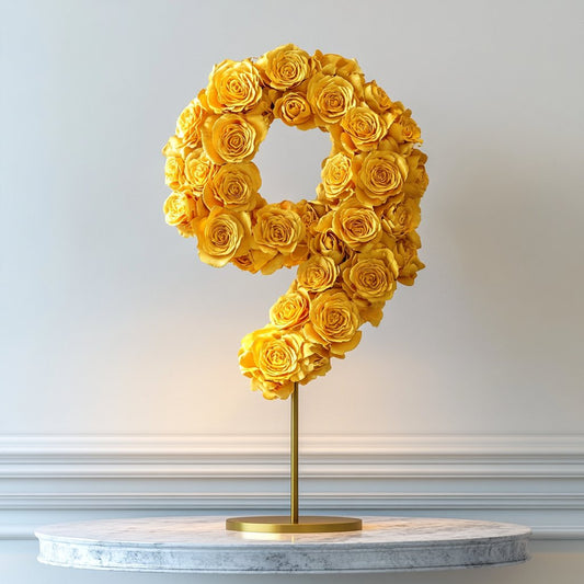 Yellow Rose Eternal Number 9 Lamp - Imaginary Worlds