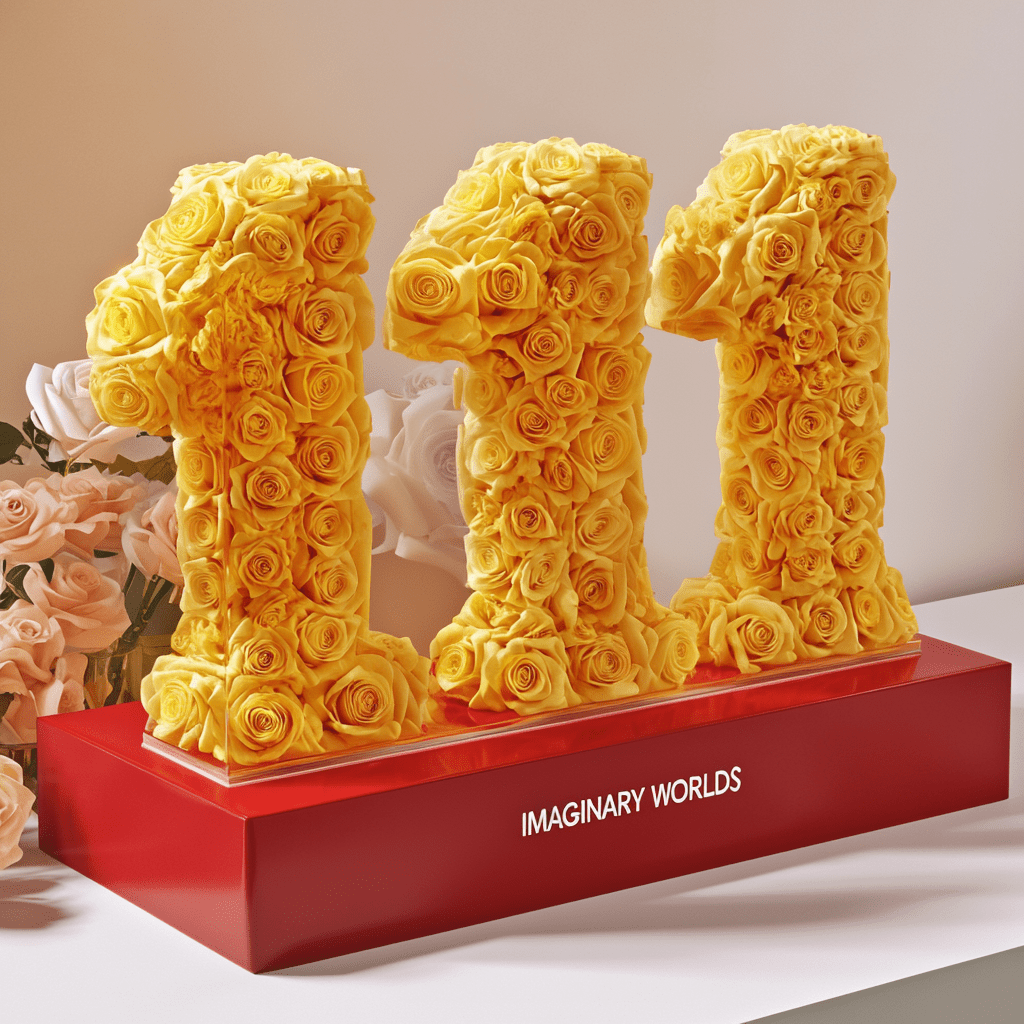 Yellow Roses 111 Rose Box - Imaginary Worlds