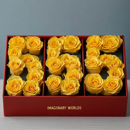 Yellow Roses 555 Rose Box - Imaginary Worlds