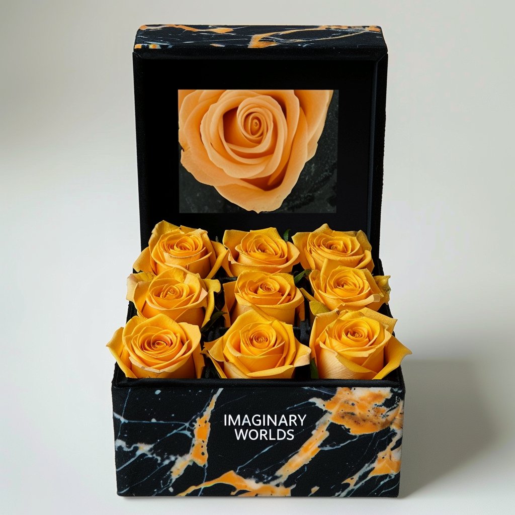 Yellow Roses Forever Multimedia Keepsake Box - Imaginary Worlds