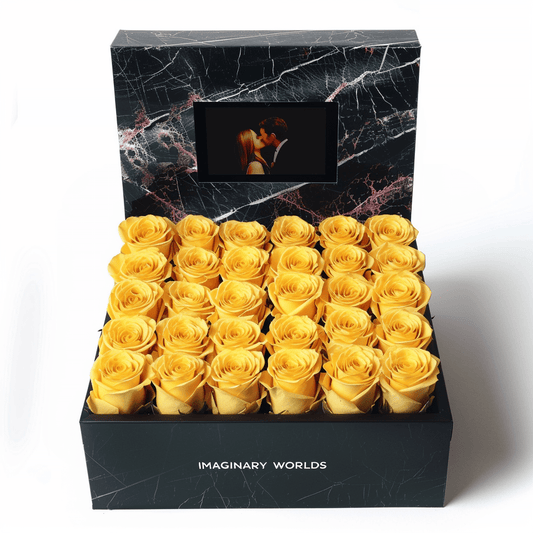 Yellow Roses Forever Multimedia Keepsake Box - Imaginary Worlds