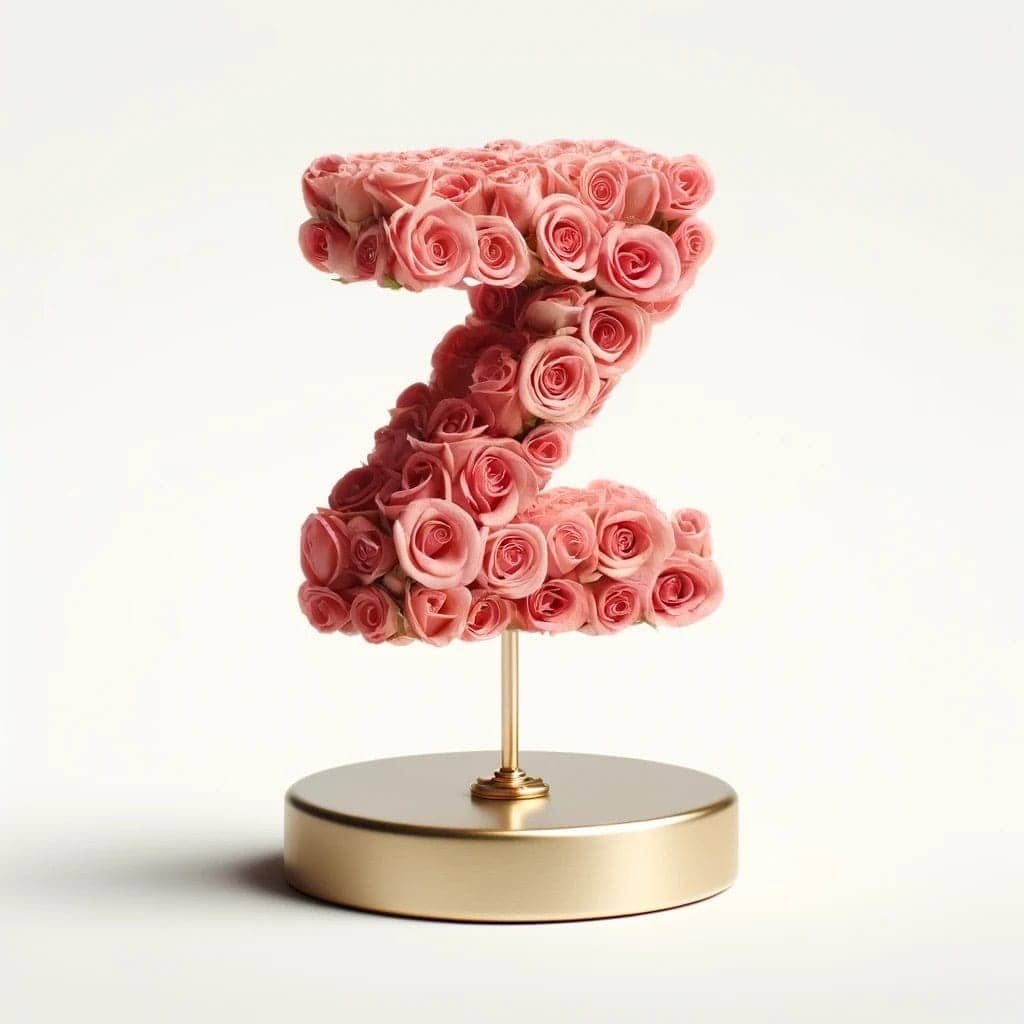 Zephyros Pink Rose Letter Z Lamp - Imaginary Worlds