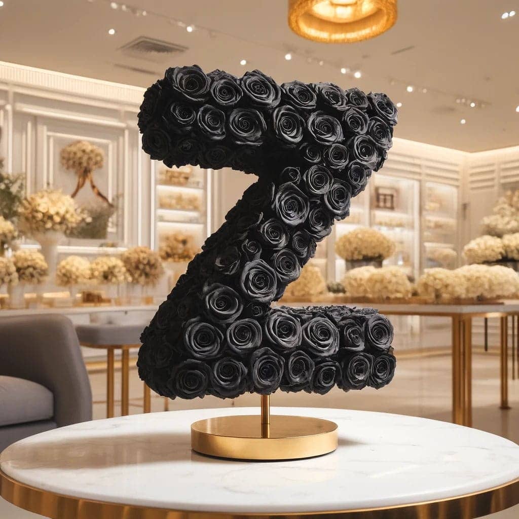 Zephyrus Black Rose Letter Z Lamp - Imaginary Worlds