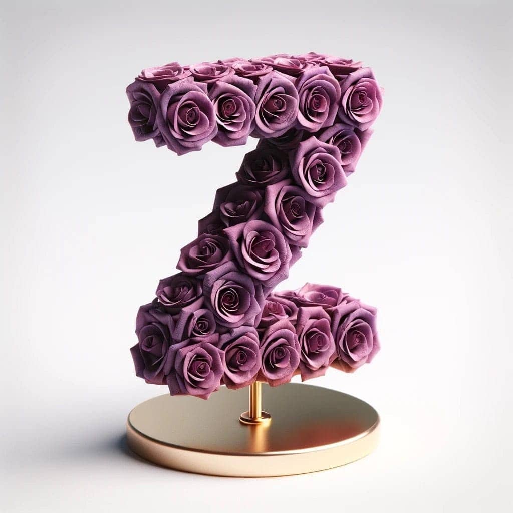 Zephyrus Purple Rose Letter Z Lamp - Imaginary Worlds