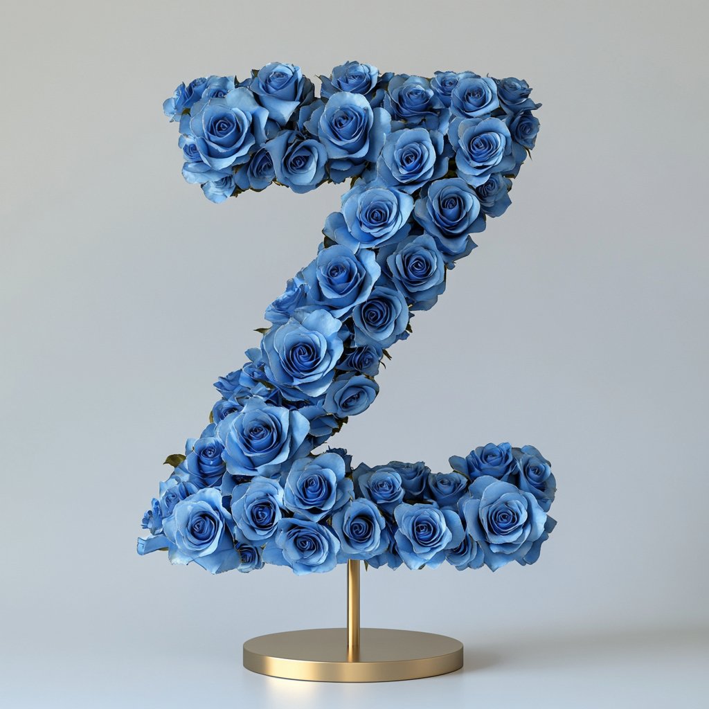 Zeus Blue Rose Letter Z Lamp - Imaginary Worlds