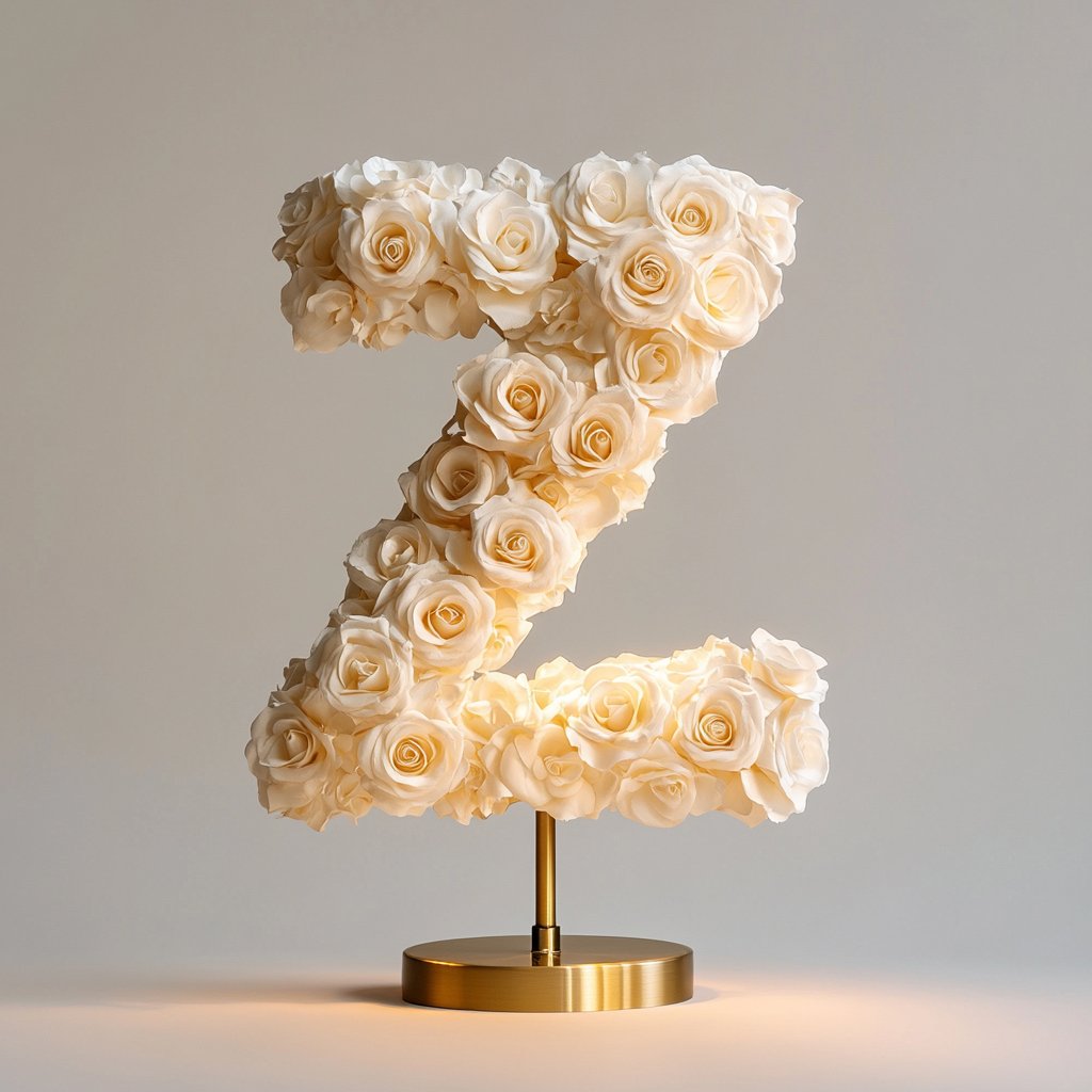 Zeus White Rose Letter Z Lamp - Imaginary Worlds