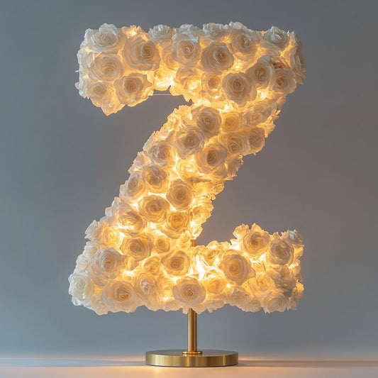 Zeus White Rose Letter Z Lamp - Imaginary Worlds