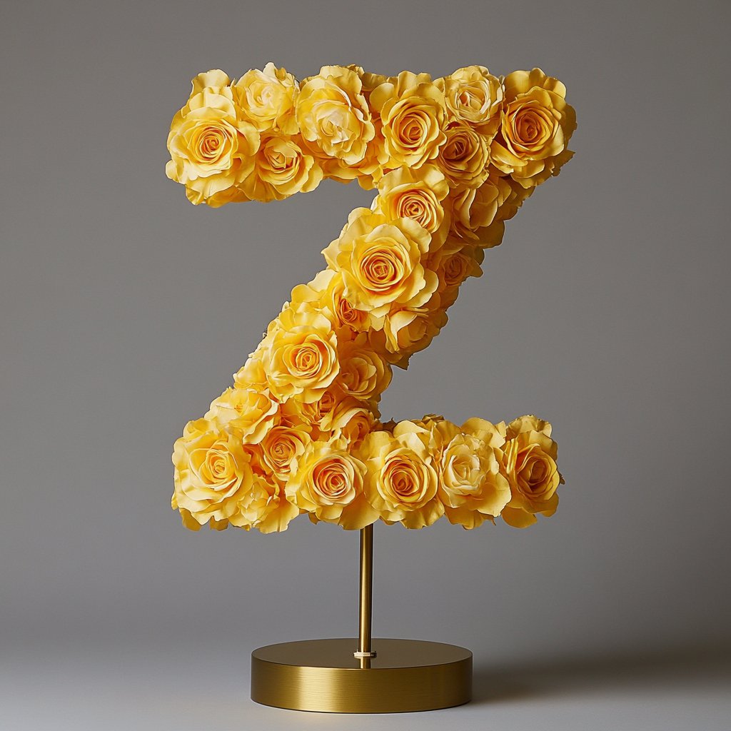 Zeus Yellow Rose Letter Z Lamp - Imaginary Worlds