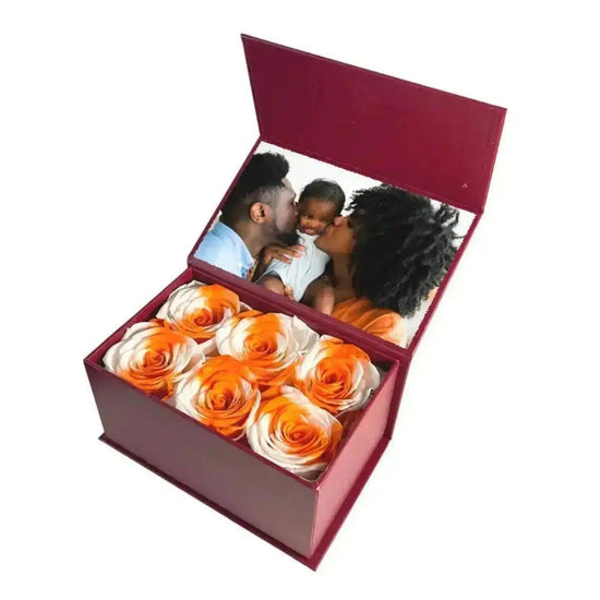Anniversary Edition Forever Rose Box with Photo - Cherished Moments - Imaginary Worlds