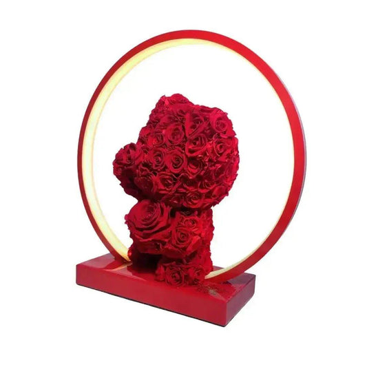 Radiant Rose Bear Flower Lamp - Imaginary Worlds